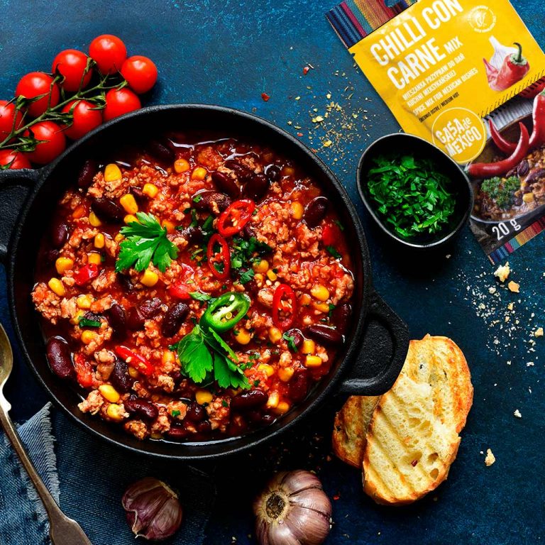 Chili con carne z&nbsp;wieprzowiną i&nbsp;nachosami