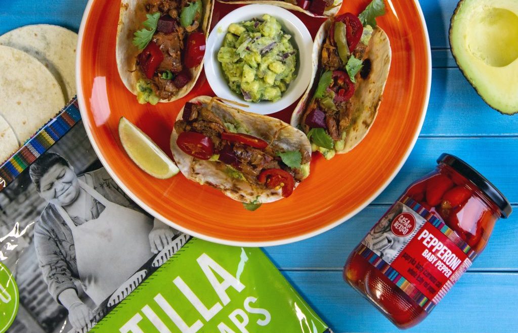 Taco z pastą z fasoli i jackfruitem szarpanym Casa de Mexico