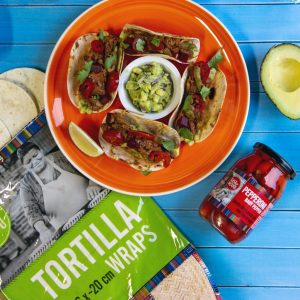 Taco z pastą z fasoli i jackfruitem szarpanym Casa de Mexico