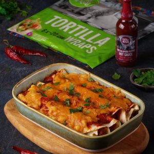 Enchiladas z kurczakiem i pikantnym sosem pomidorowym Casa de Mexico