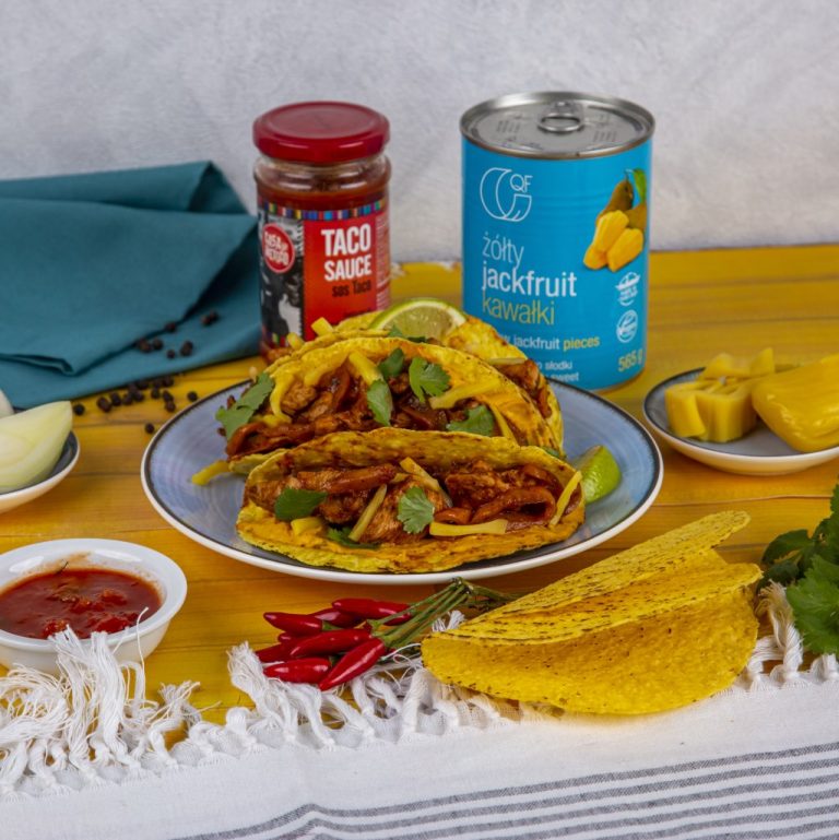 Taco z&nbsp;kurczakiem i&nbsp;żółtym jackfruitem