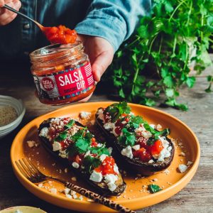 Grillowany bakłażan z fetą i salsą warzywną yummy_fotografia_kulinarna Casa de Mexico