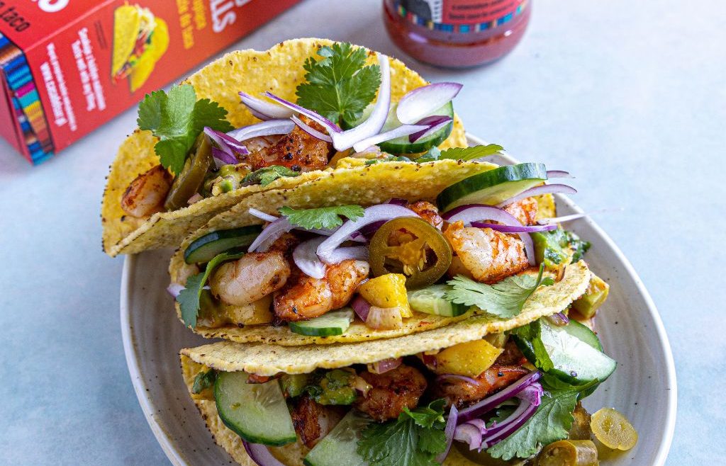 Tacos z krewetką, mango i awokado Casa del Sur