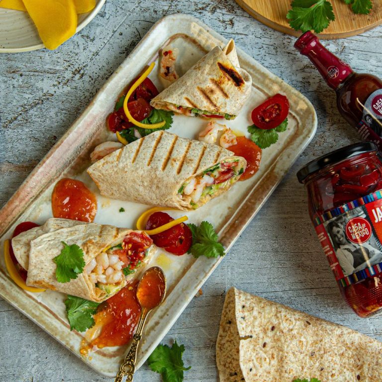 Tortilla z&nbsp;mango i&nbsp;krewetkami