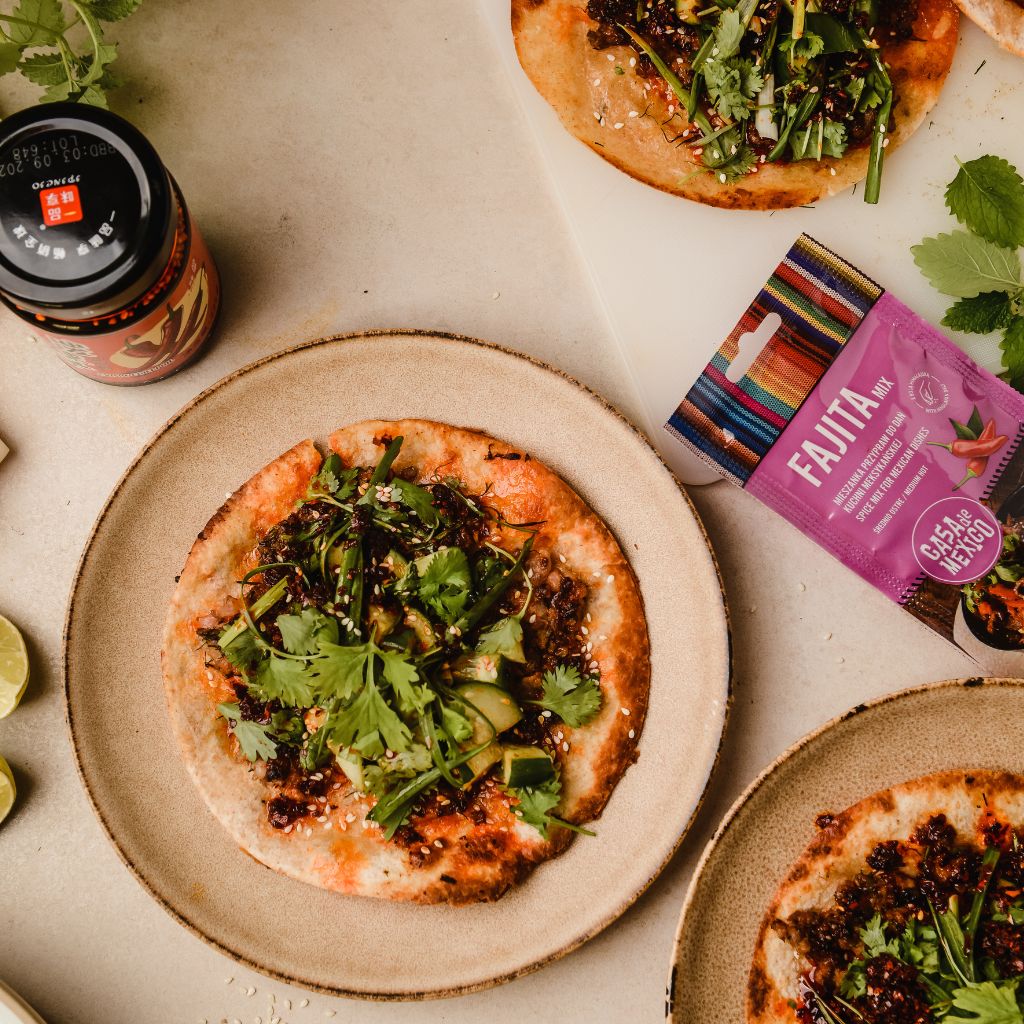 Chrupiące smash tacos z chrupiącym chili Casa del Sur